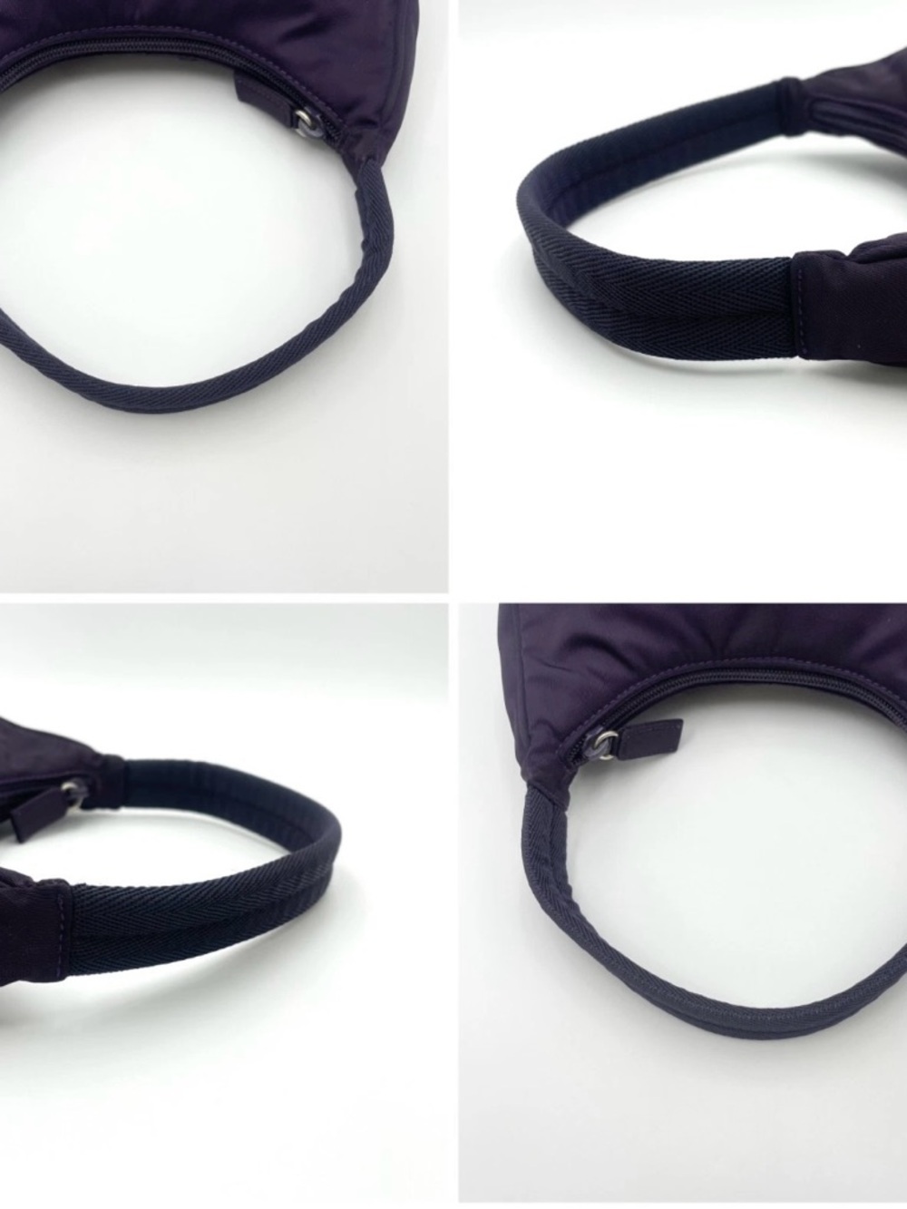Prada Deep Purple Nylon Shoulder Bag with Triangle Logo y2k - Picture 6 of 15